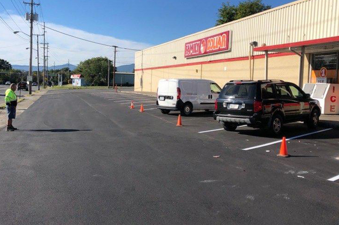 Business Parking Lot - New Asphalt - Repaint Lines